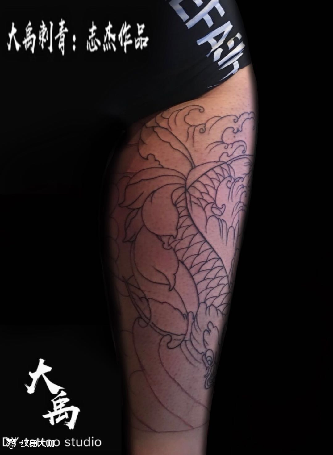 包小腿线条_纹身图案手稿图片_墨魂刺青-tattoo的纹身作品集