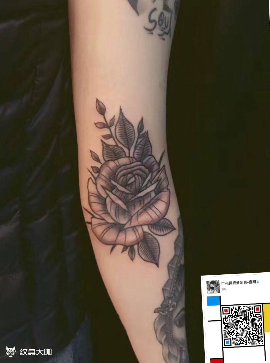 花_纹身图案手稿图片_tattoo壹明的纹身作品集