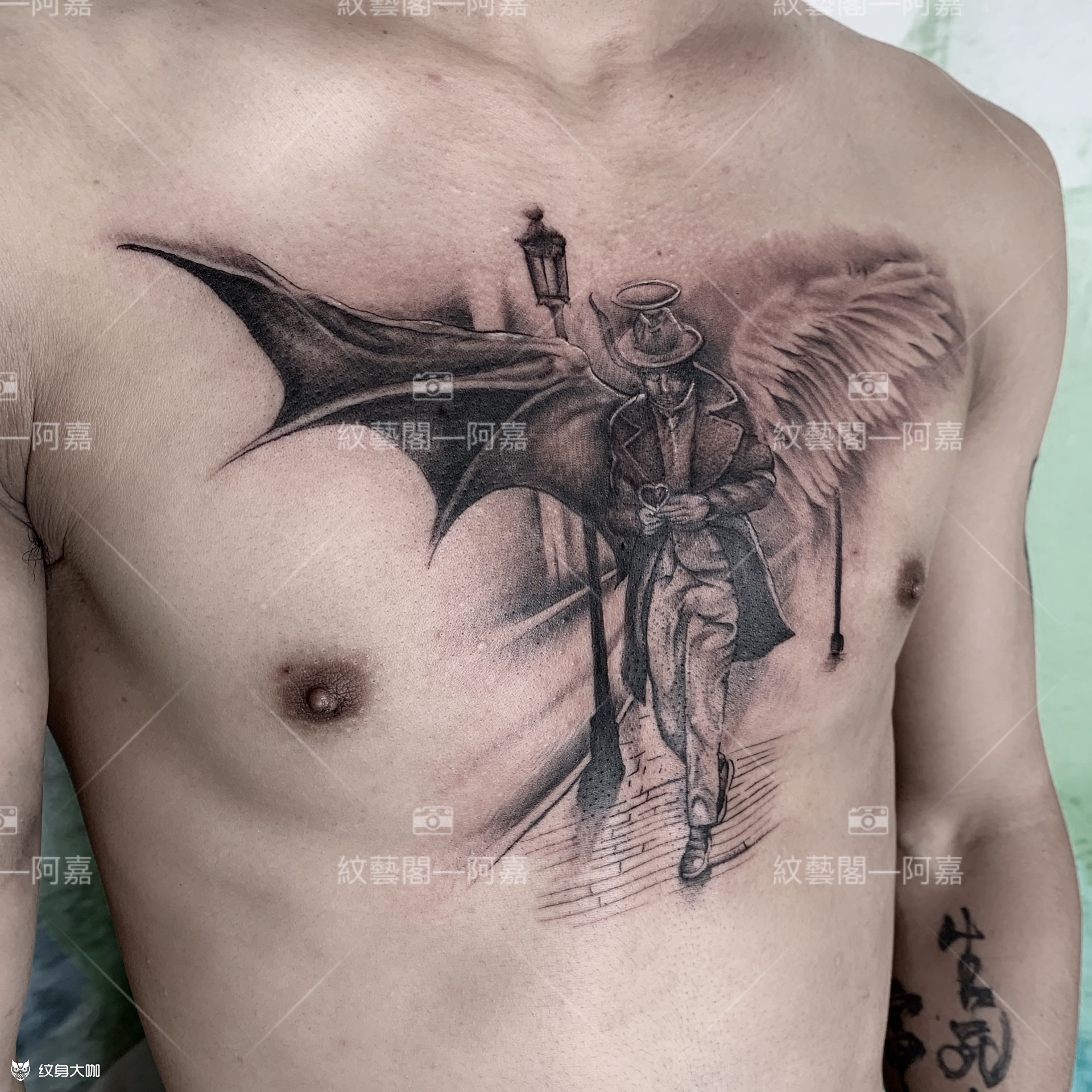 恶魔天使_纹身图案手稿图片_jia tattoo的纹身作品集