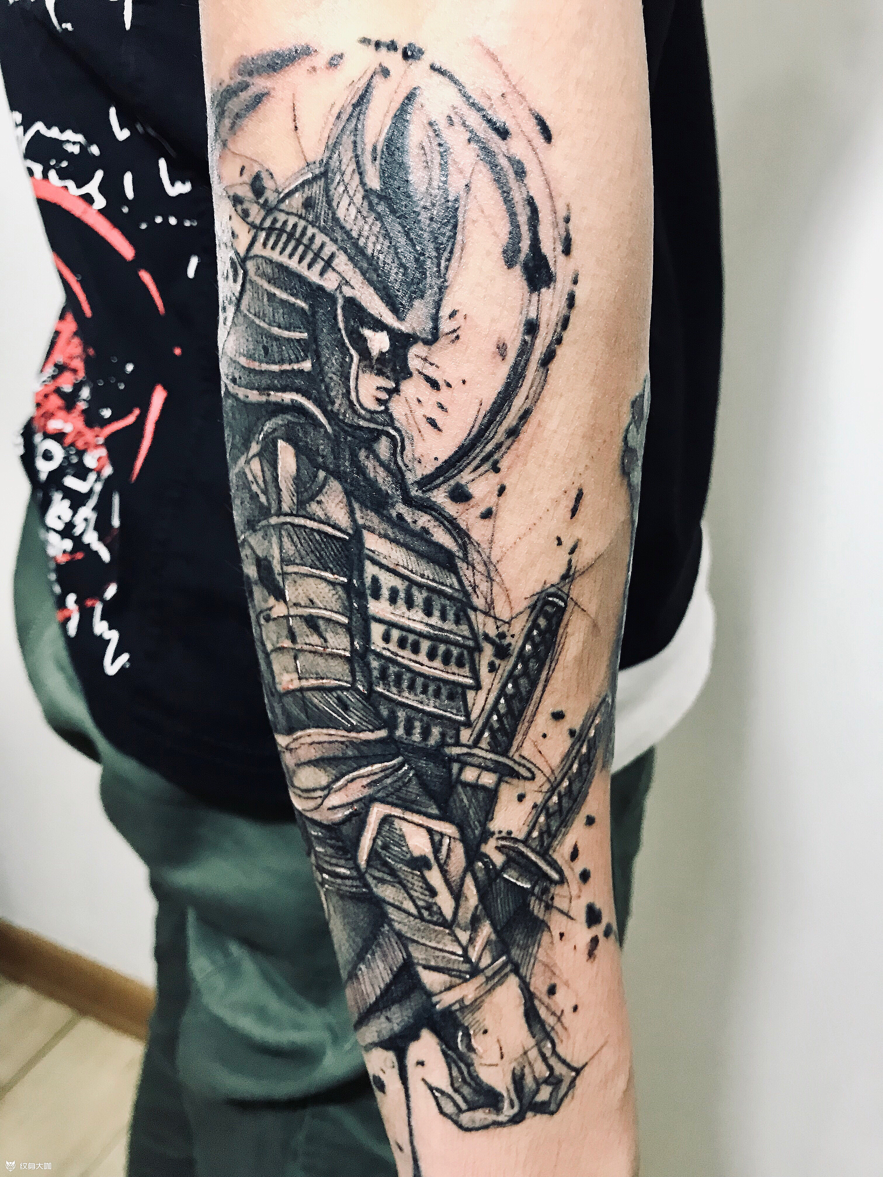 鬼武士主题纹身