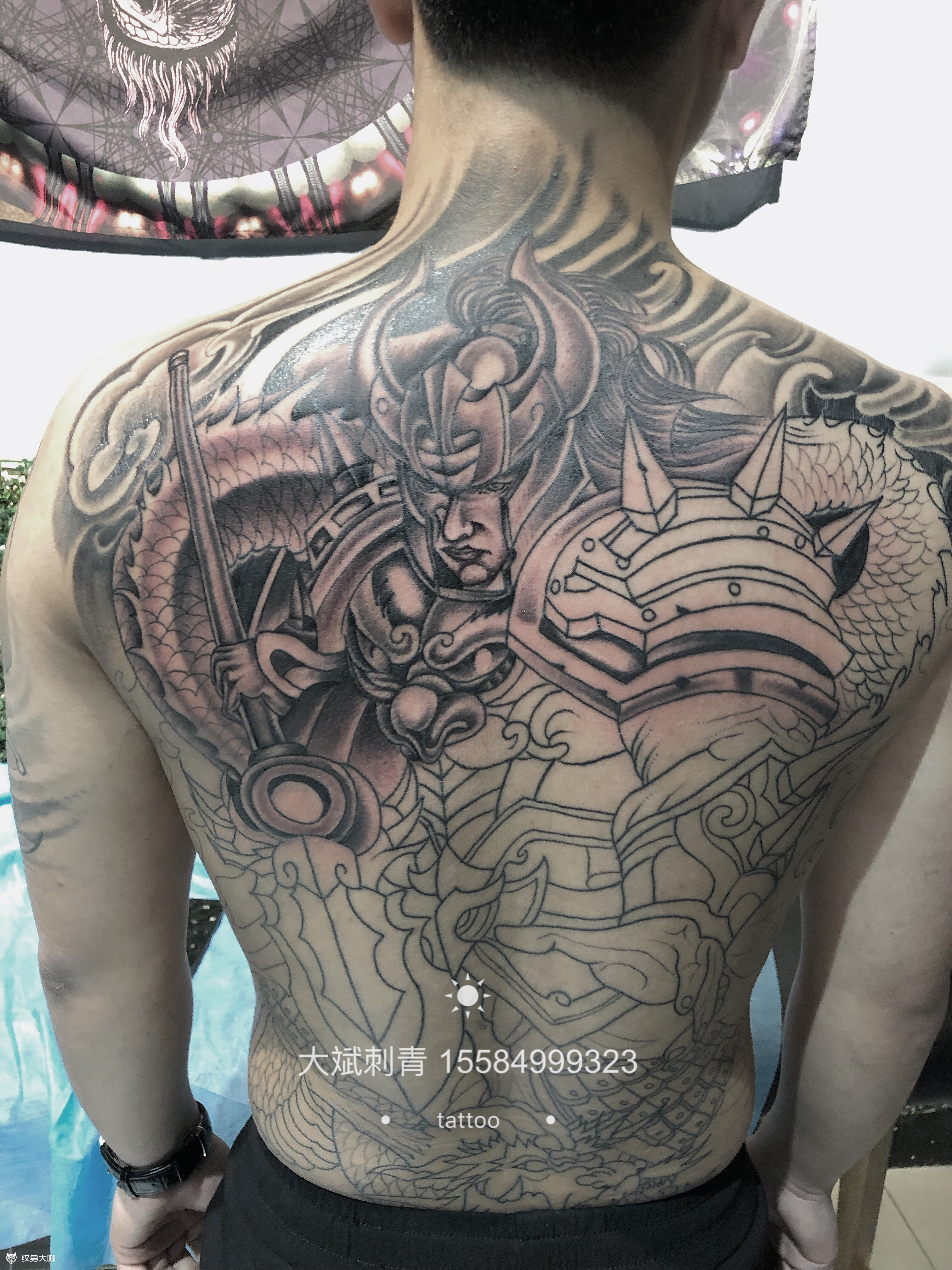 满背赵云_纹身图案手稿图片_小轩的纹身作品集