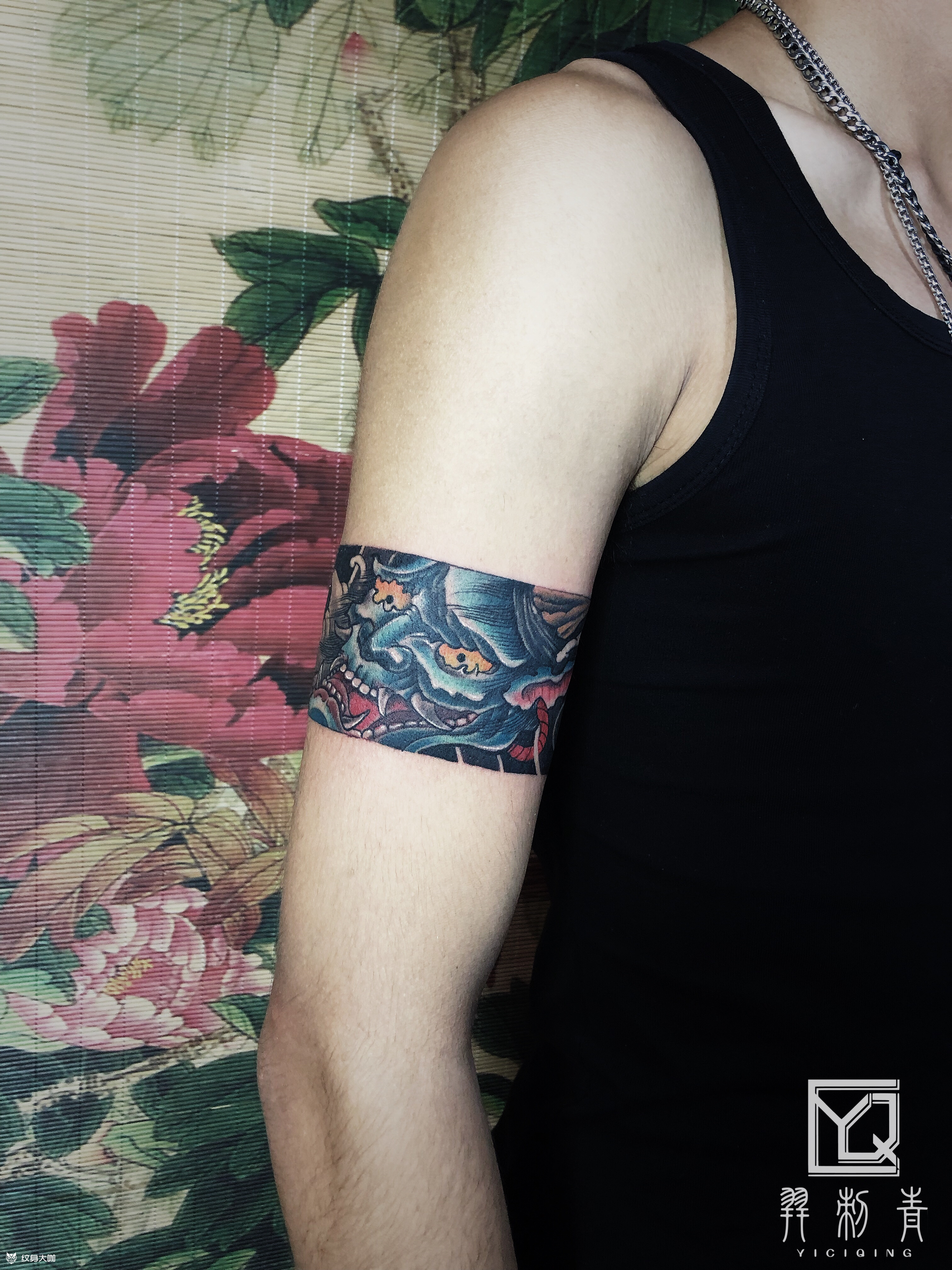 臂环般若老传统_纹身图案手稿图片_王浩的纹身作品集