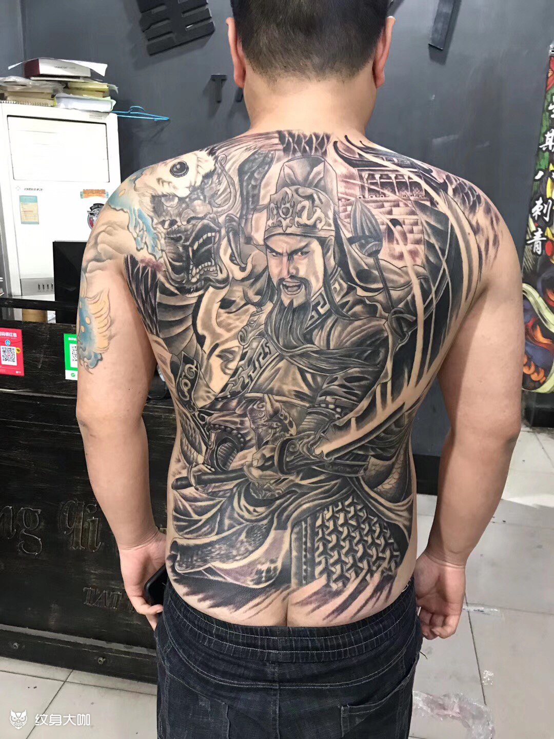 满背龙斩_纹身图案手稿图片_段金龙的纹身作品集