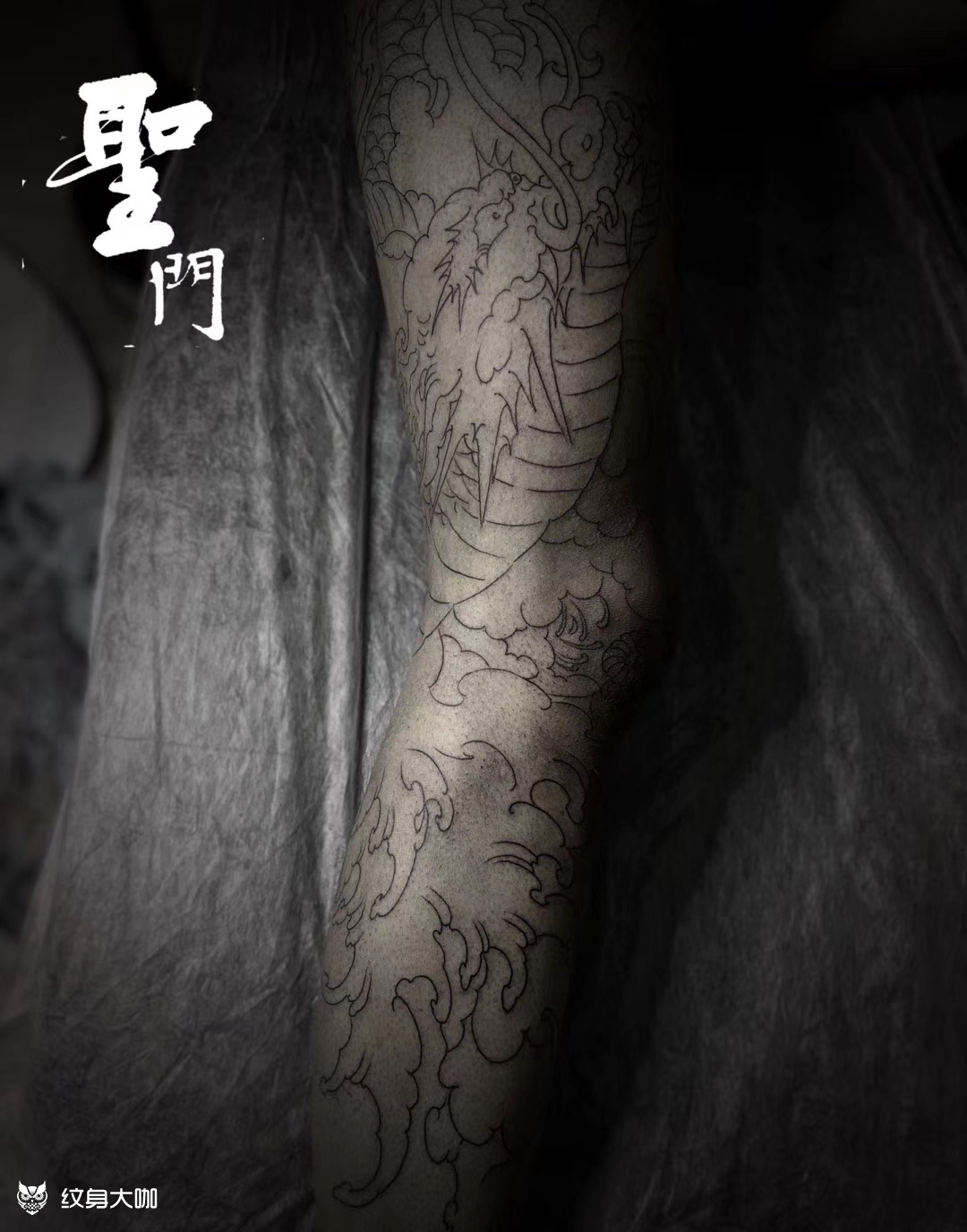 花腿龙_纹身图案手稿图片_圣门tattoo的纹身作品集