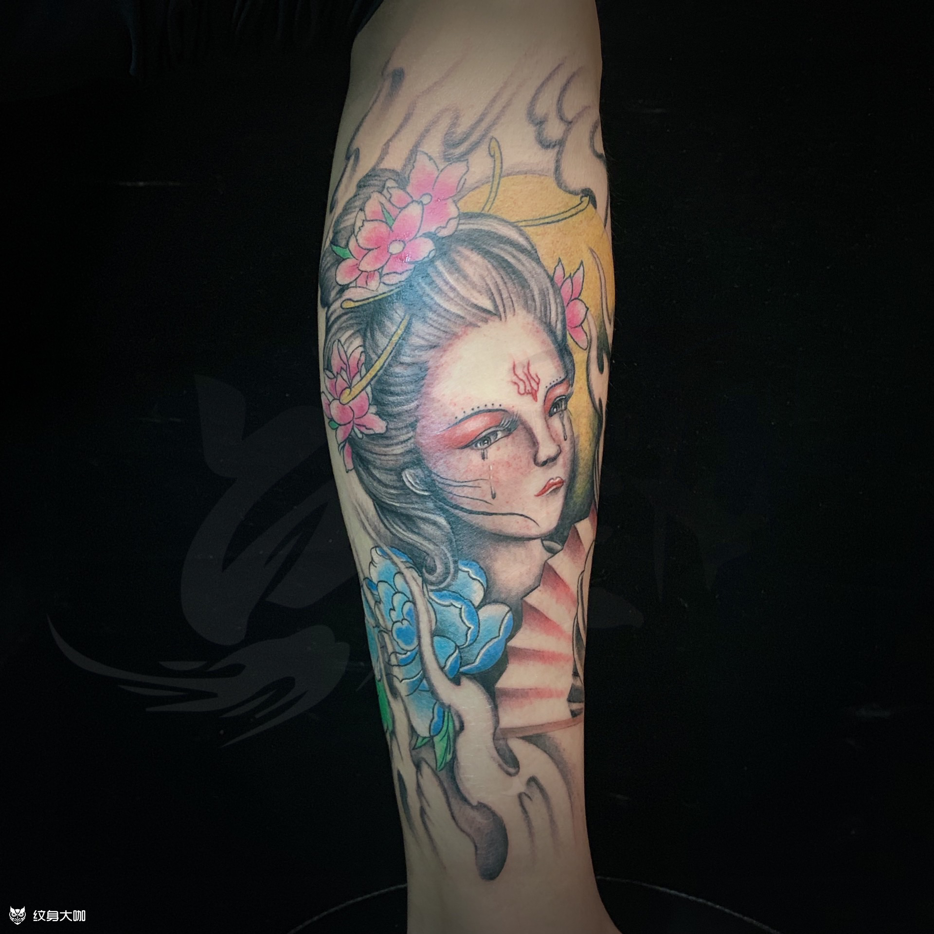 艺妓_纹身图案手稿图片_啊枝的纹身作品集