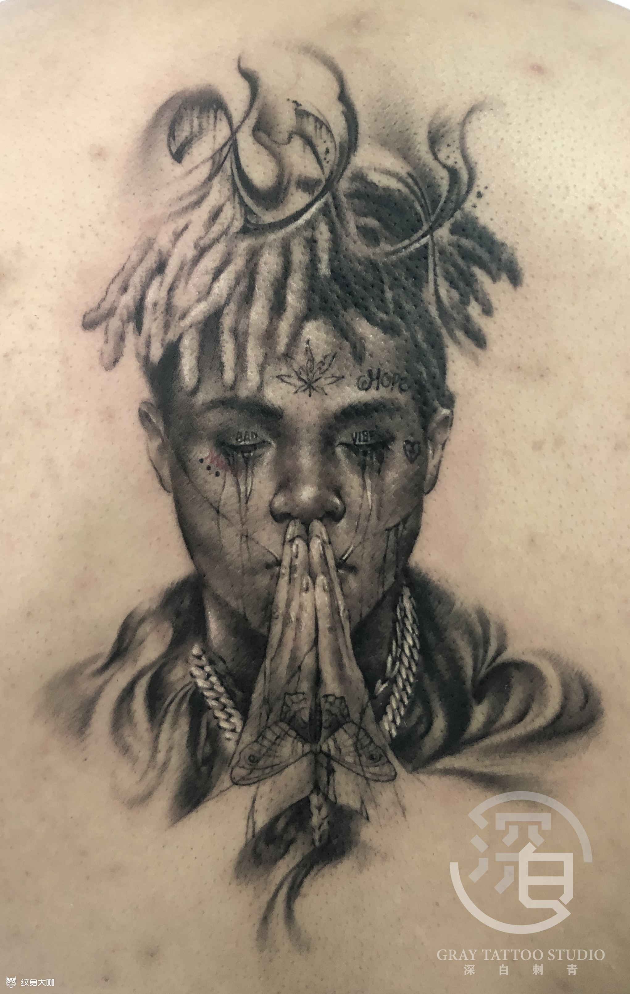 xxxtentacion肖像_纹身图案手稿图片_镯镯的纹身作品集