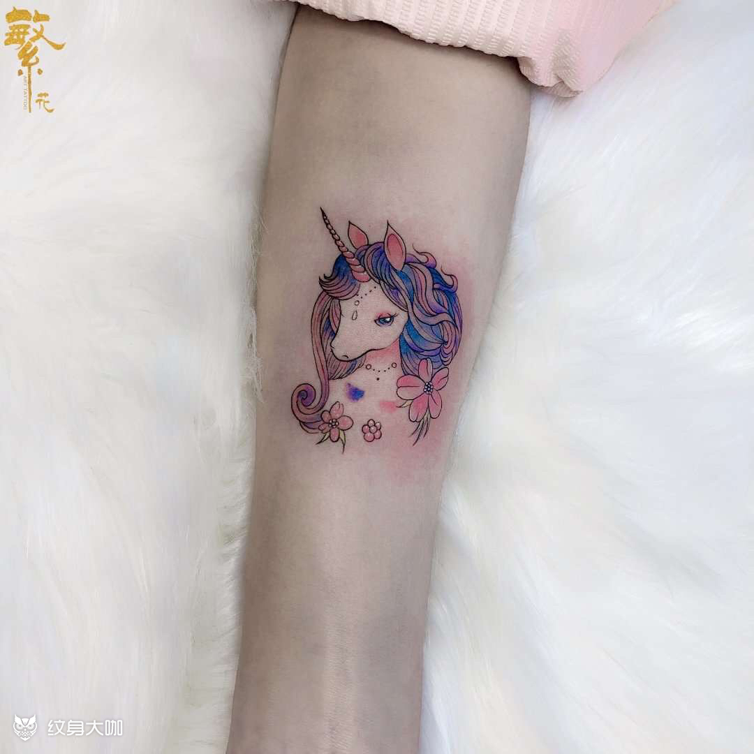 独角兽_纹身图案手稿图片_tattooist果果的纹身作品集