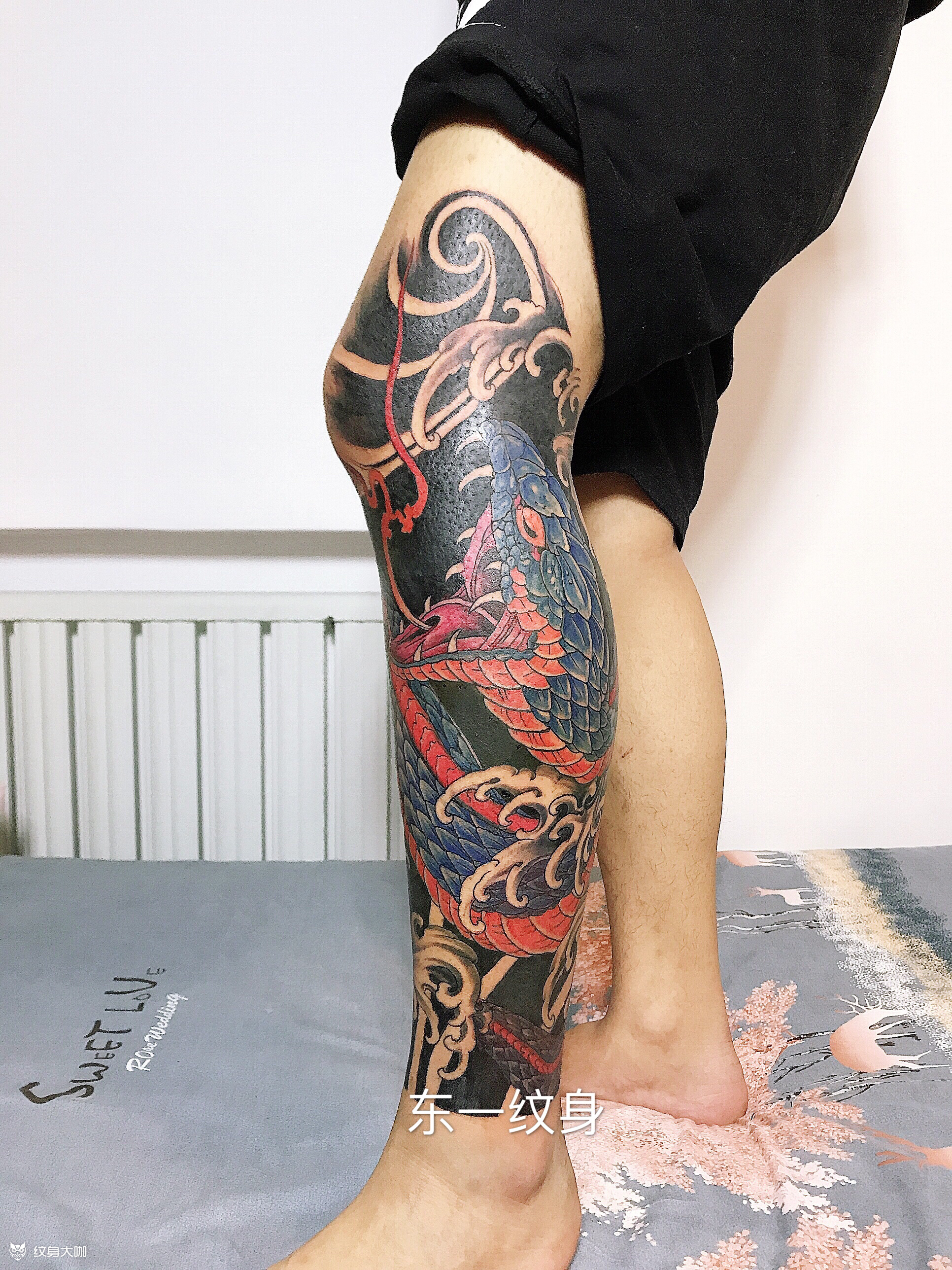 蛇包小腿纹身_纹身图案手稿图片_陈秀丽的纹身作品集