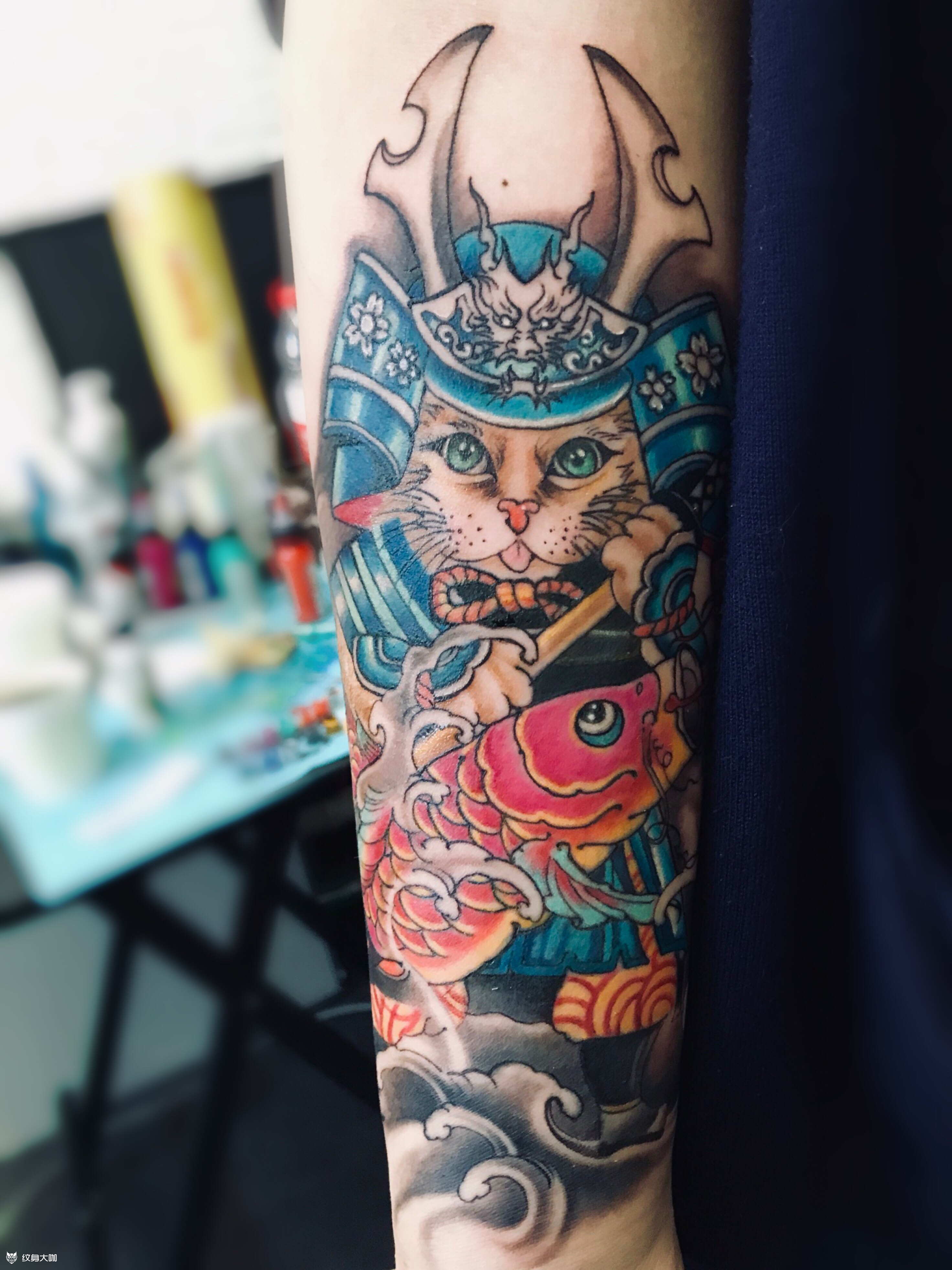 猫武士_纹身图案手稿图片_sun·tattoo的纹身作品集