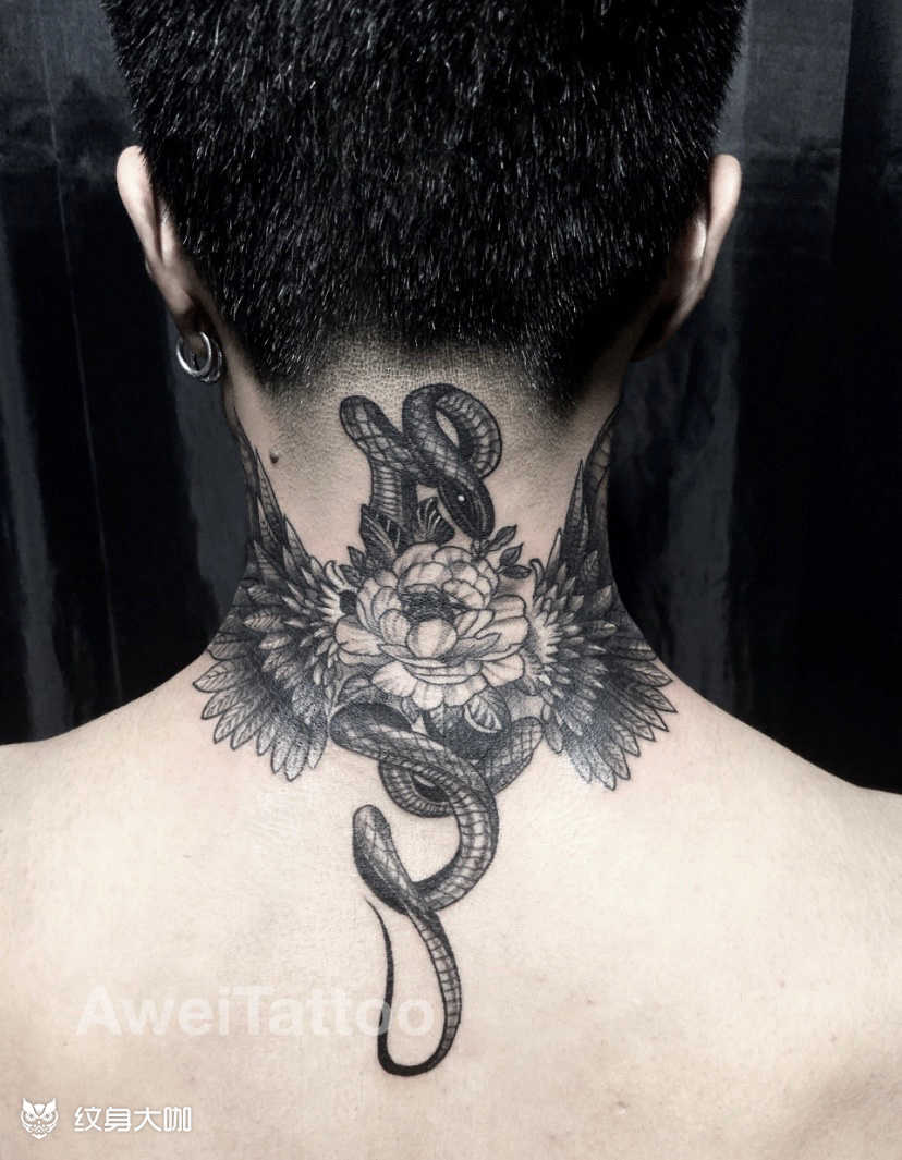 带翅膀的蛇_纹身图案手稿图片_阿炜的纹身作品集