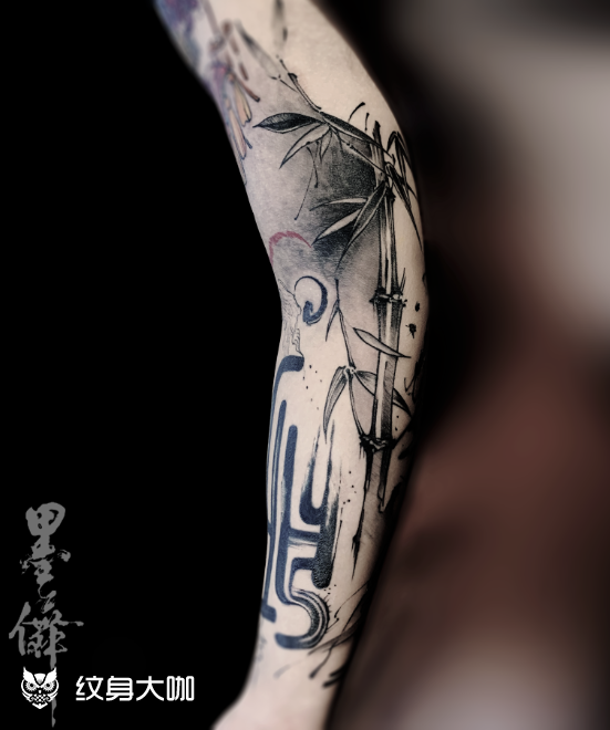 竹子tattoo_纹身图案手稿图片_岩强的纹身作品集