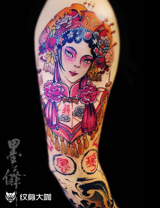 花旦tattoo_纹身图案手稿图片_岩强的纹身作品集