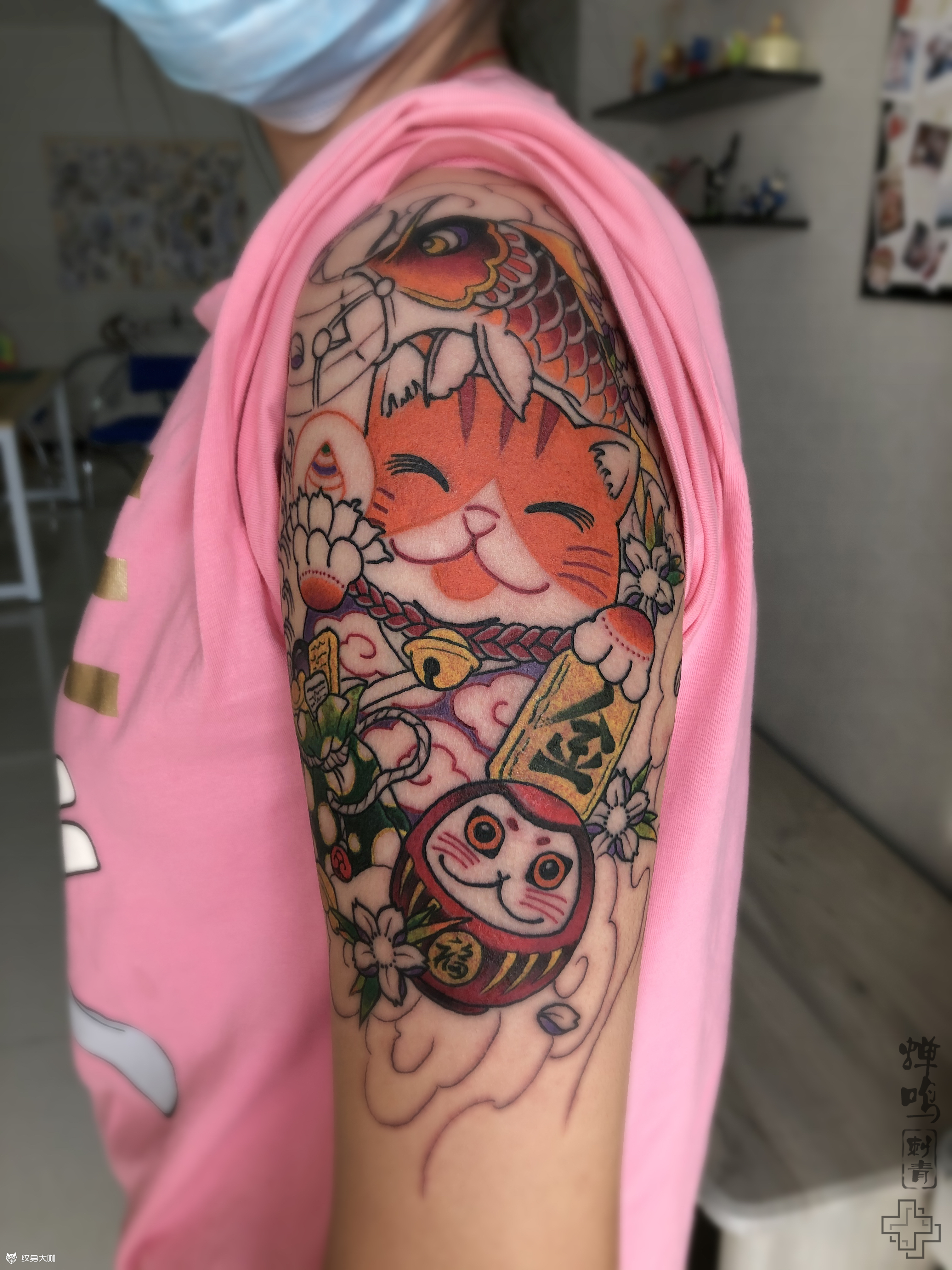招财猫_纹身图案手稿图片_7777的纹身作品集