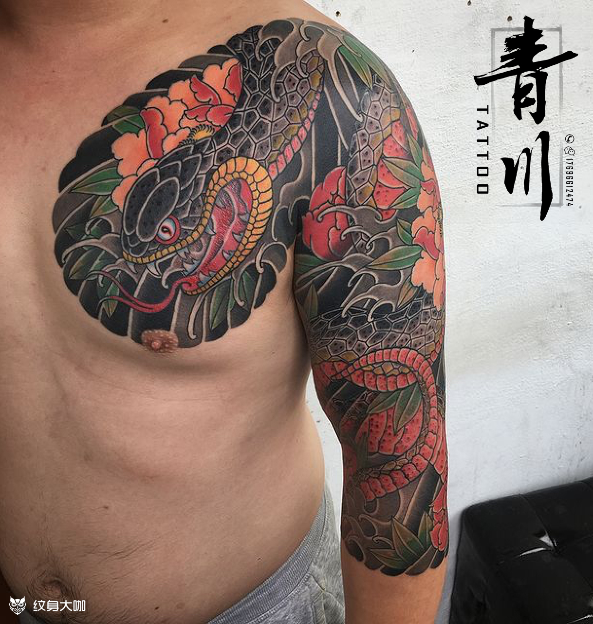 【半甲老传统】纹身手稿 日式老传统 越久越耐看的纹身风格 - 知乎
