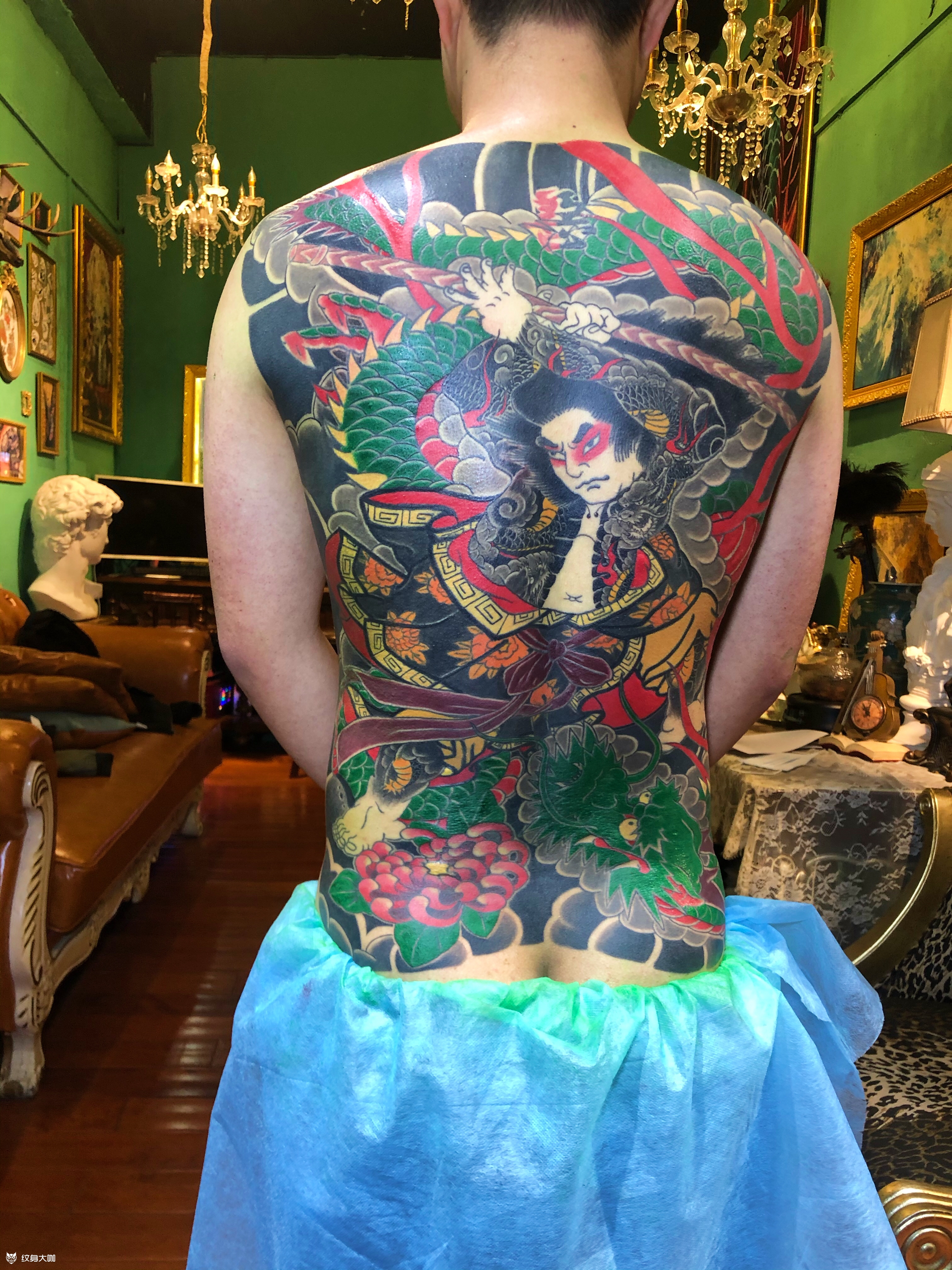 九纹龙史进_纹身图案手稿图片_龙二tattoo art的纹身作品集