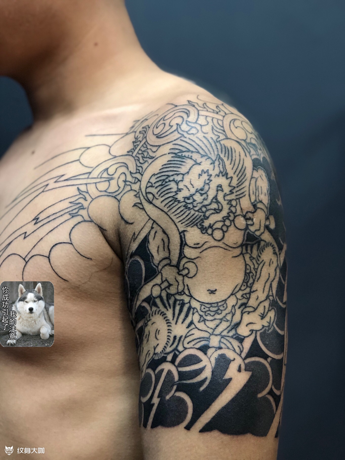 雷神半甲_纹身图案手稿图片_广州伦常的纹身作品集