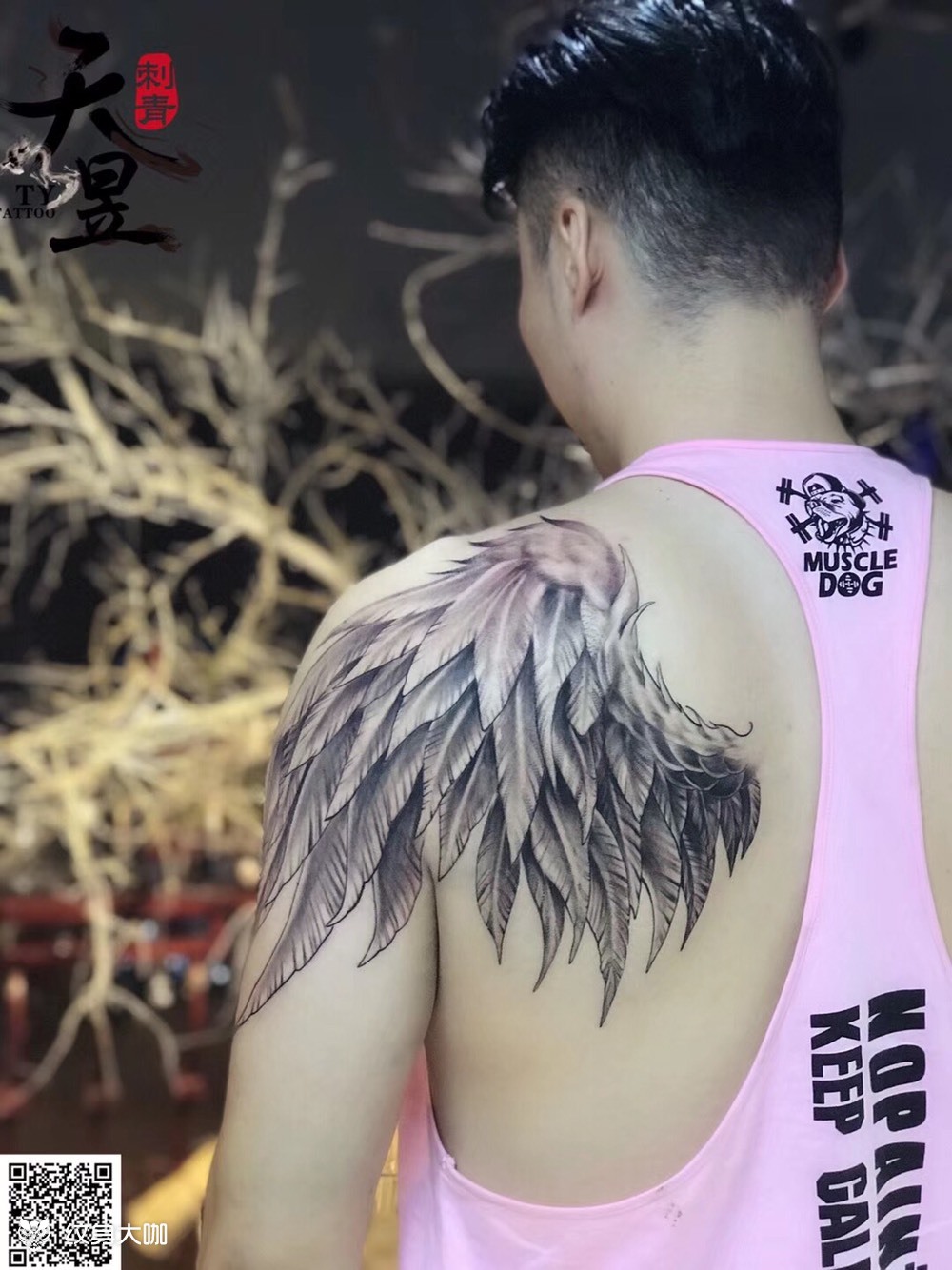 天使之翼_纹身图案手稿图片_杨娜的纹身作品集