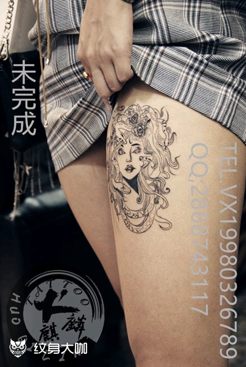 美杜莎_纹身图案手稿图片_mr.jie的纹身作品集