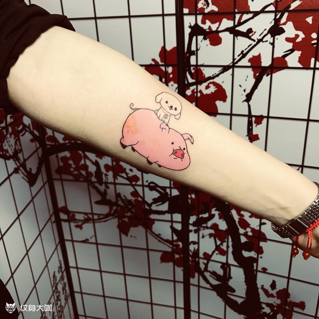pig猪_纹身图案手稿图片_久久的纹身作品集
