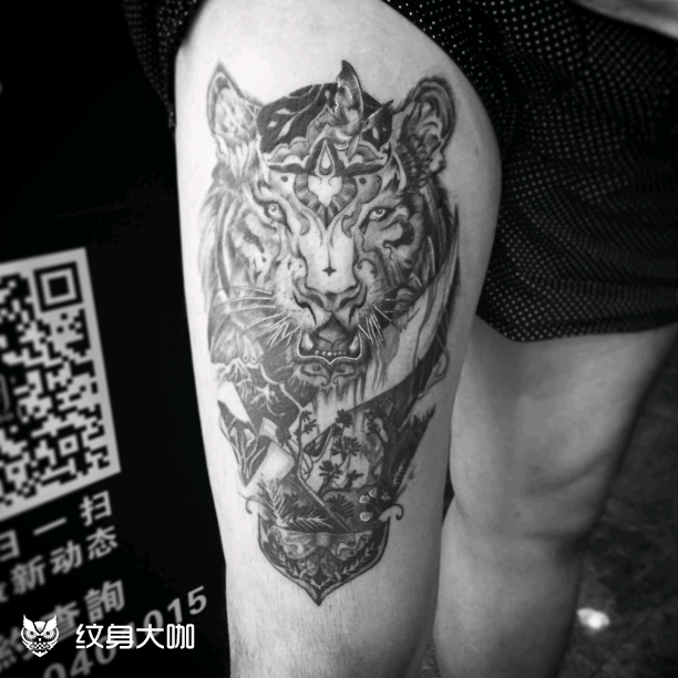 虎头_纹身图案手稿图片_拾·拾伍的纹身作品集