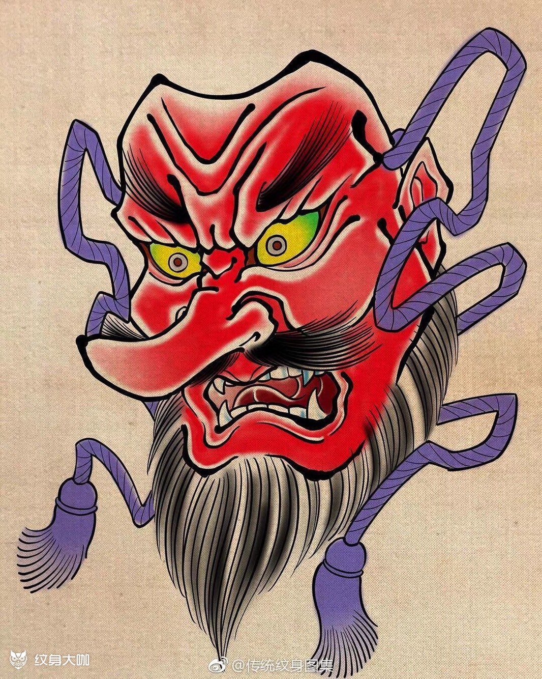 天狗般若_纹身图案手稿图片_zero的纹身作品集