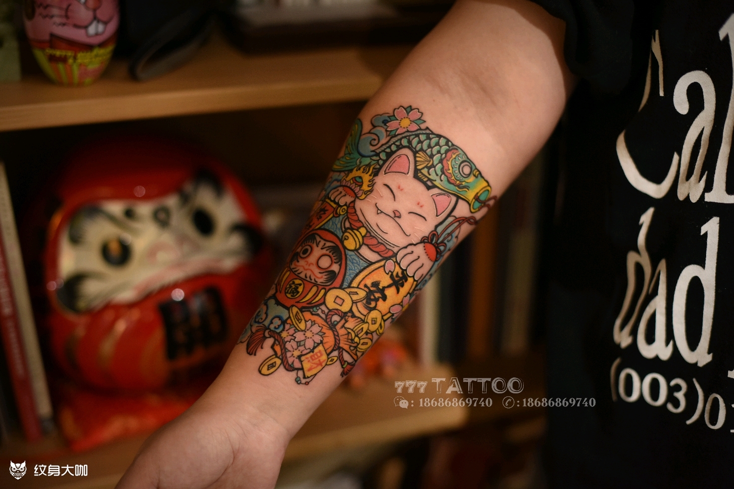 Big招财猫｜卡通纹身｜彩色纹身｜WE studio成都纹身tattoo - 知乎