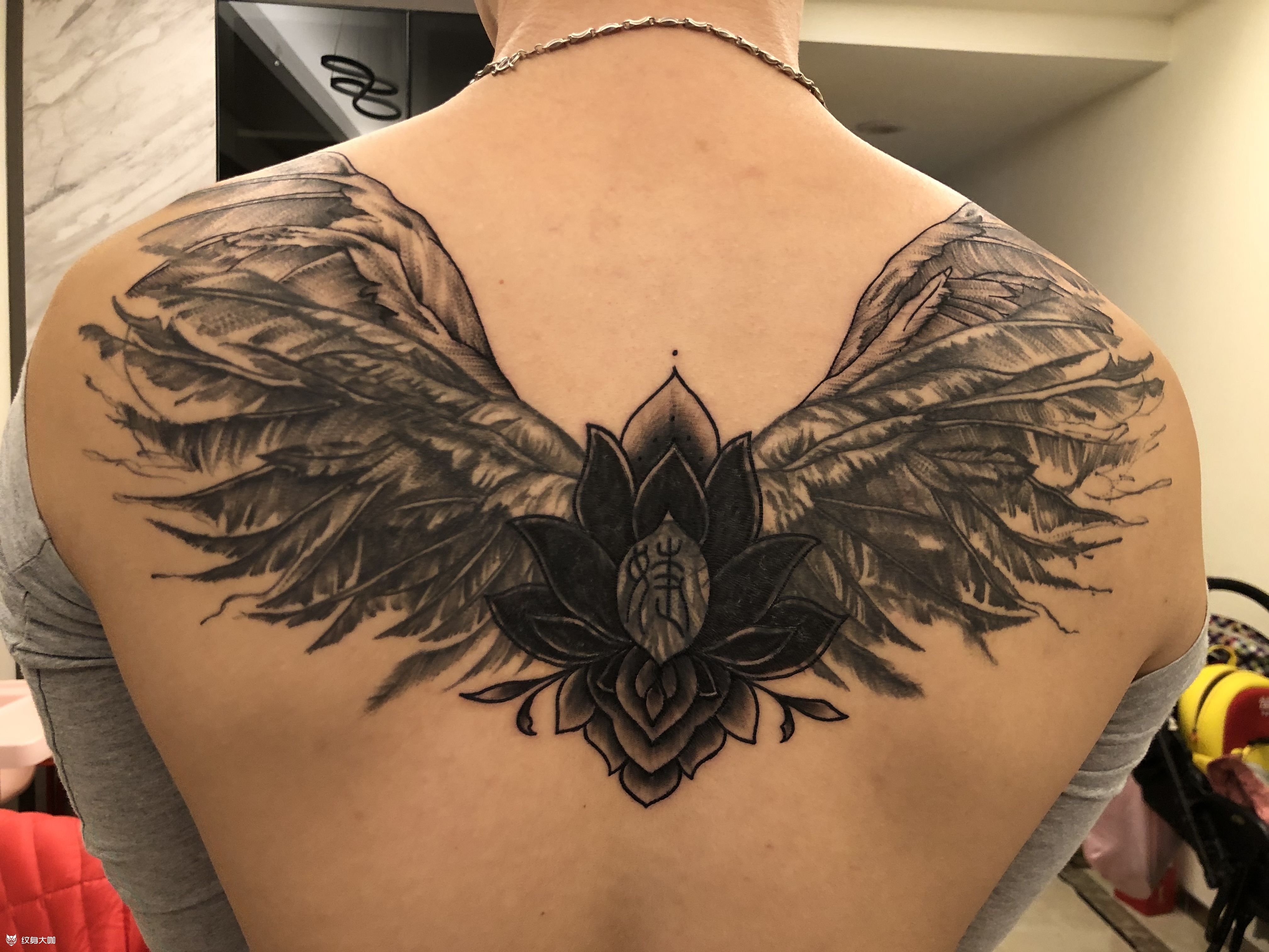 天使之翼(未完结)_纹身图案手稿图片_赤艺的纹身作品集