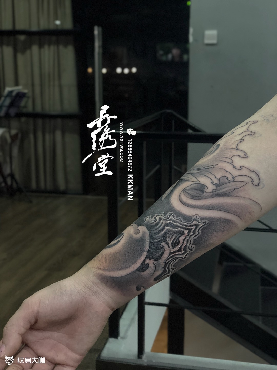 海浪岩石枫叶遮盖疤痕_纹身图案手稿图片_cometattoo的纹身作品集