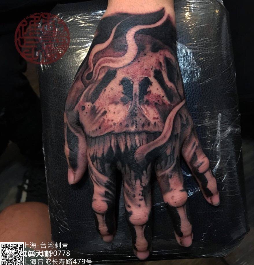 爆手背_纹身图案手稿图片_天龙堂的纹身作品集