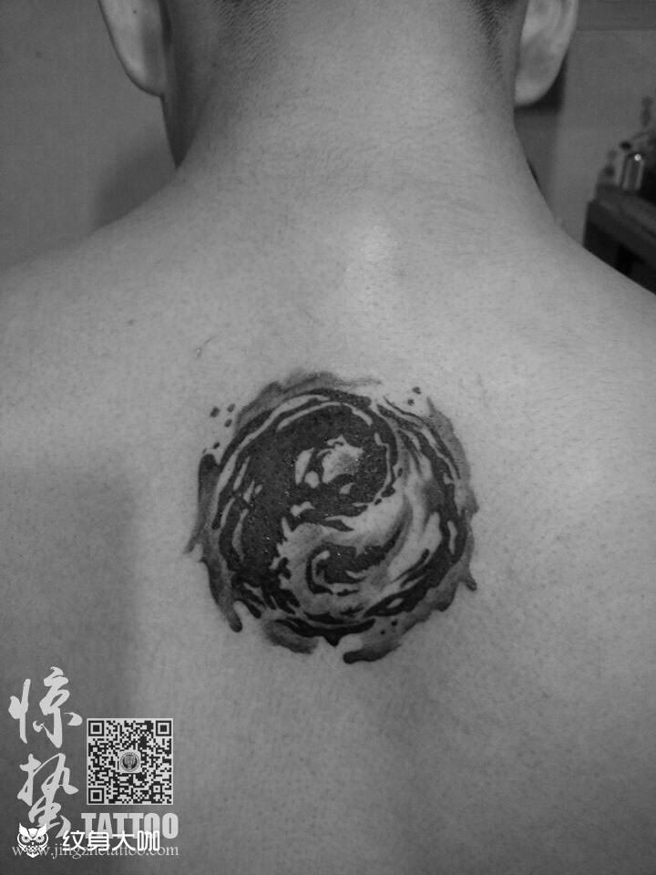 水墨太极_纹身图案手稿图片_刘绯的纹身作品集