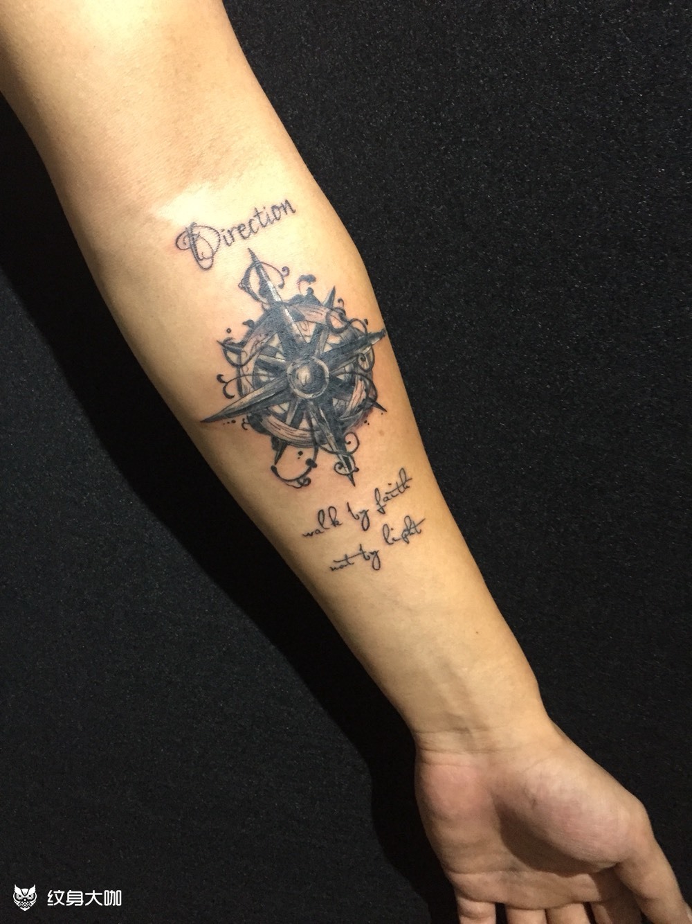 指南针_纹身图案手稿图片_op.tattoo宇的纹身作品集