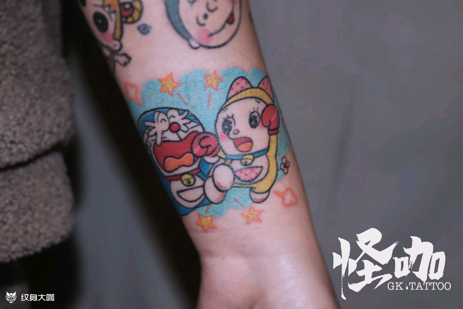 多啦a梦 卡通_纹身图案手稿图片_武汉怪咖的纹身作品集