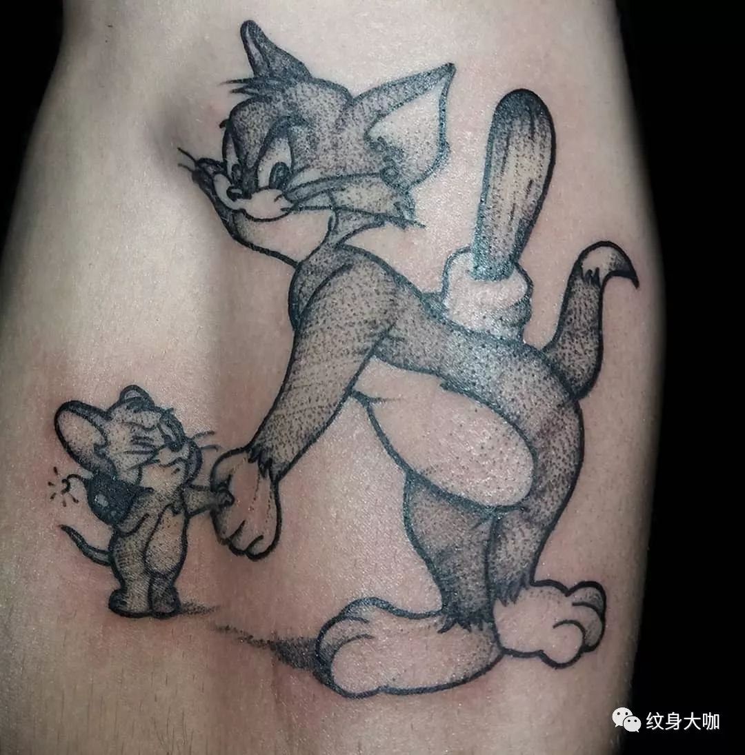 纹身手稿素材第515期：猫和老鼠_纹身百科 - 纹身大咖