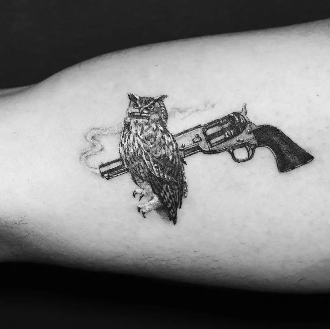 纹身图案素材第392期：枪_纹身百科 - 纹身大咖