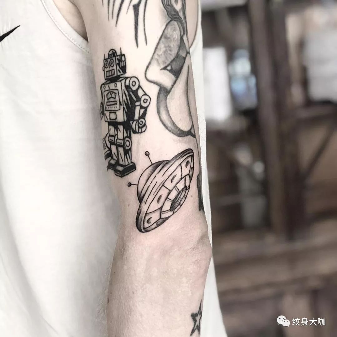 纹身手稿素材第540期：机器人纹身_纹身百科 - 纹身大咖