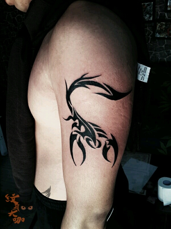 图腾蝎子一个_纹身图案手稿图片_梁志斌的纹身作品集