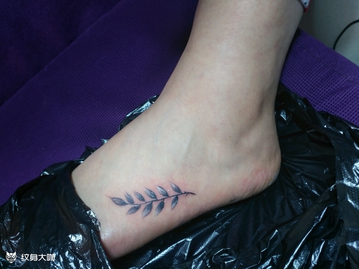 树叶_纹身图案手稿图片_明光红子tattoo的纹身作品集