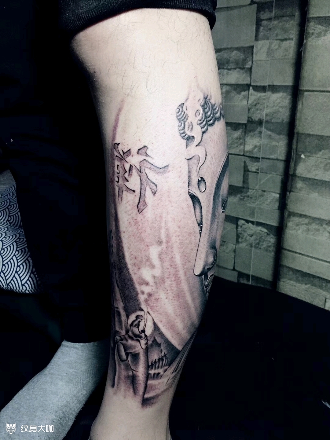 小腿佛_纹身图案手稿图片_画皮 阿三的纹身作品集