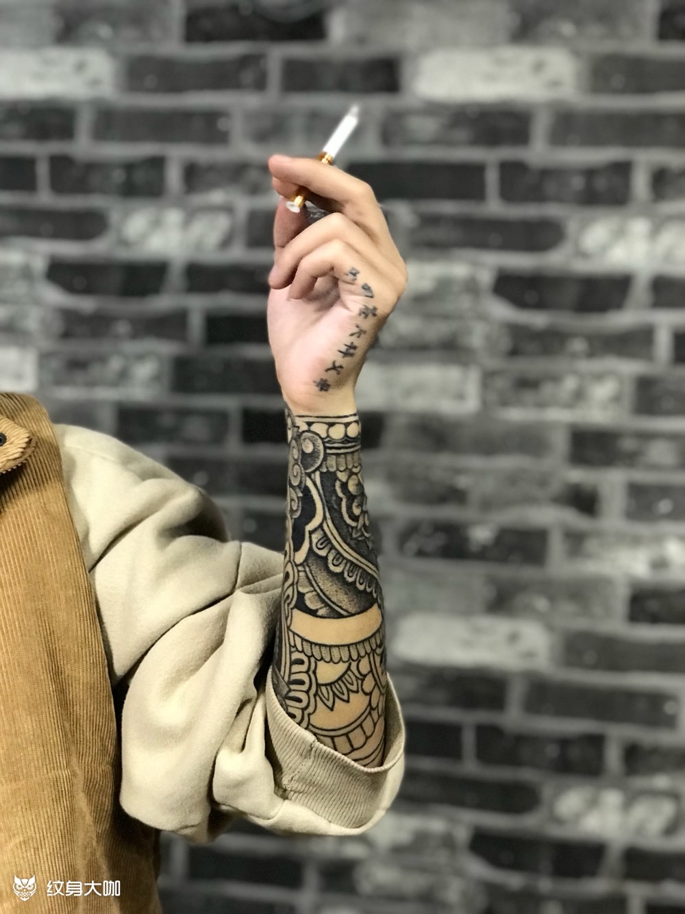 梵花设计花臂(未完)_纹身图案手稿图片_牌社tattoo 的纹身作品集