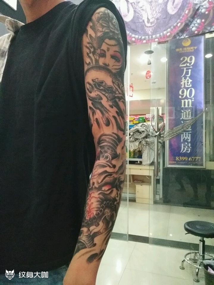 花臂_纹身图案手稿图片_散步的刺客的纹身作品集
