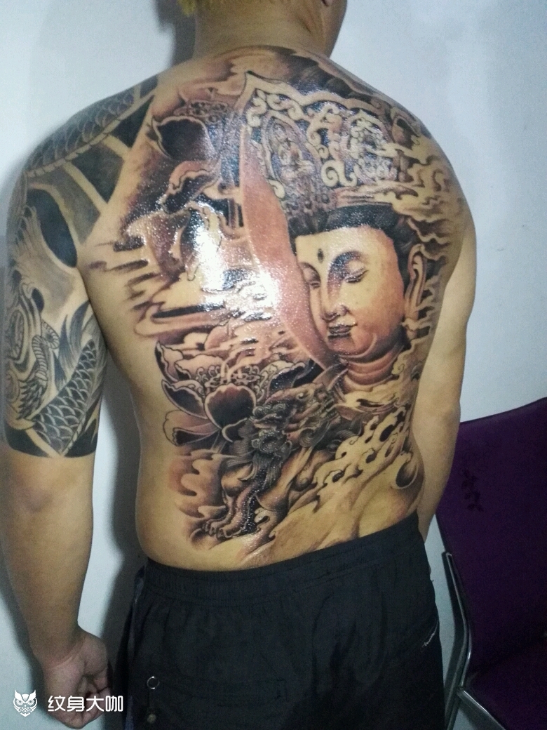 满背文殊菩萨._纹身图案手稿图片_tattoo 一ep的纹身作品集