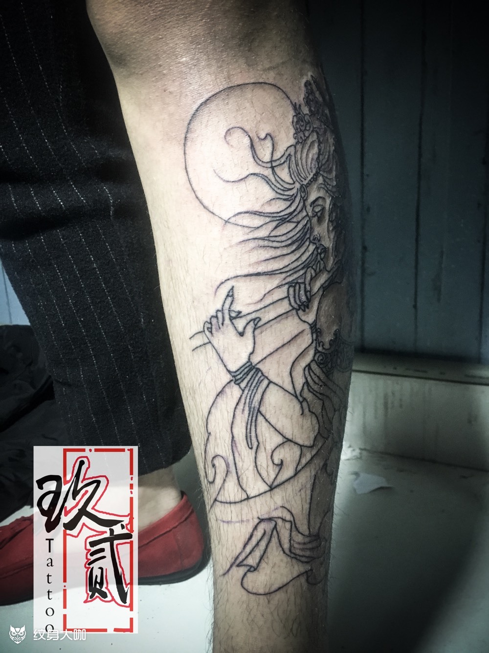 小腿艺妓_纹身图案手稿图片_筠连玖贰tattoo的纹身作品集