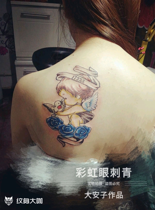 小天使_纹身图案手稿图片_大安子的纹身作品集