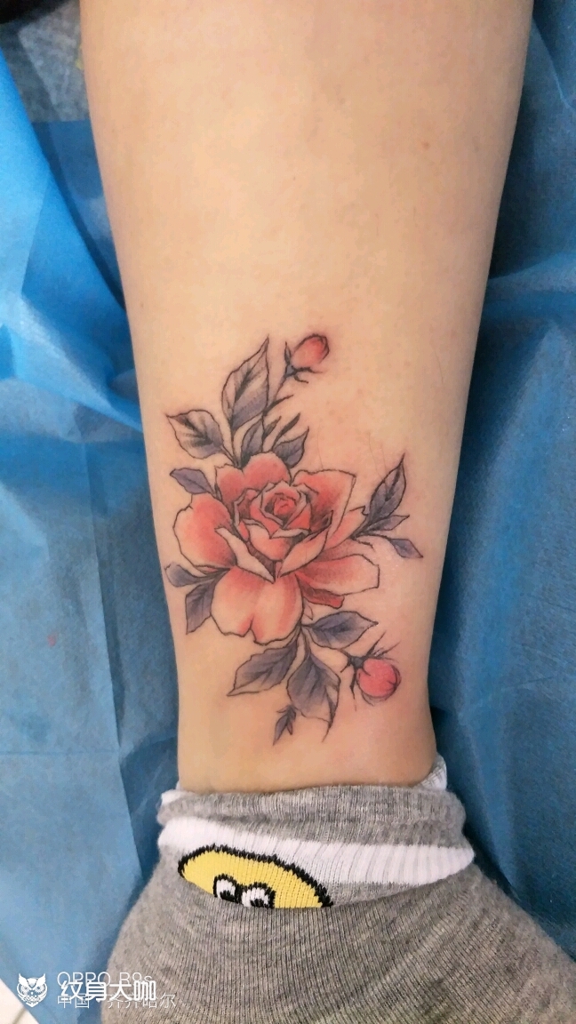 蔷薇花_纹身图案手稿图片_安莹的纹身作品集