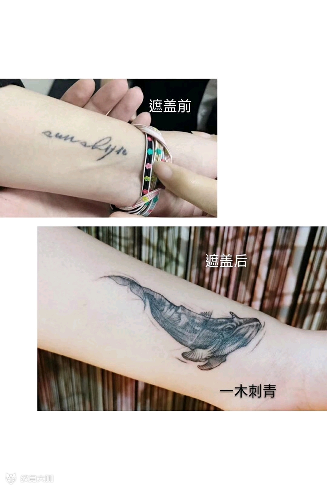 鲸鱼遮盖字母_纹身图案手稿图片_阿当的纹身作品集