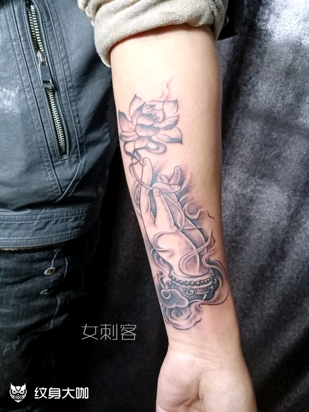 佛莲_纹身图案手稿图片_阿左的纹身作品集