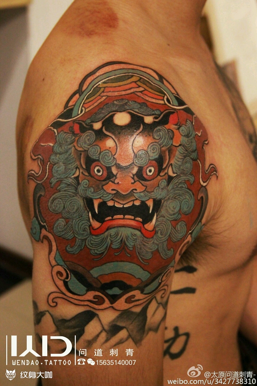 唐狮还是椒图_纹身图案手稿图片_老郭的纹身作品集