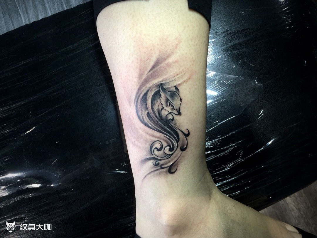 狐狸_纹身图案手稿图片_ kk的纹身作品集
