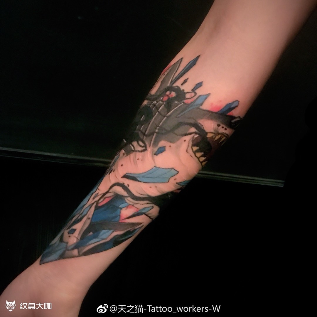 鲨鱼_纹身图案手稿图片_王建飞的纹身作品集
