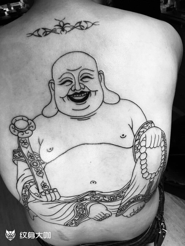 弥勒佛_纹身图案手稿图片_紫龙的纹身作品集